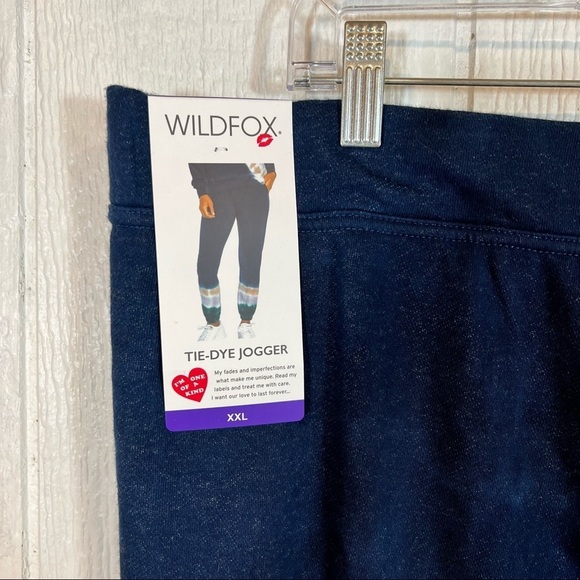 NEW Wildfox Blue Tie Dye Pull On Elastic Waist Jogger Pants Size XXL - Picture 6 of 11